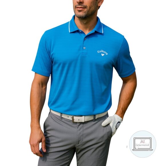 Callaway Mens Performance Polo Golf Shirt Turquoise Opti-Dri Size XL - Picture 1 of 13